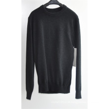 Rodada pescoço cor pura sweater pullover para homens